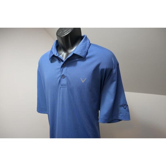 Callaway Golf Polo Shirt Opti Dri Striped Performance Athletic Shirt Mens Sz 2XL - Picture 3 of 9